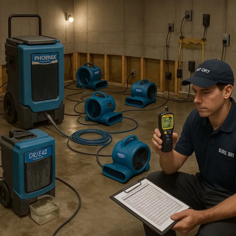 Structural Drying and Dehumidification process in Franklin County, VT